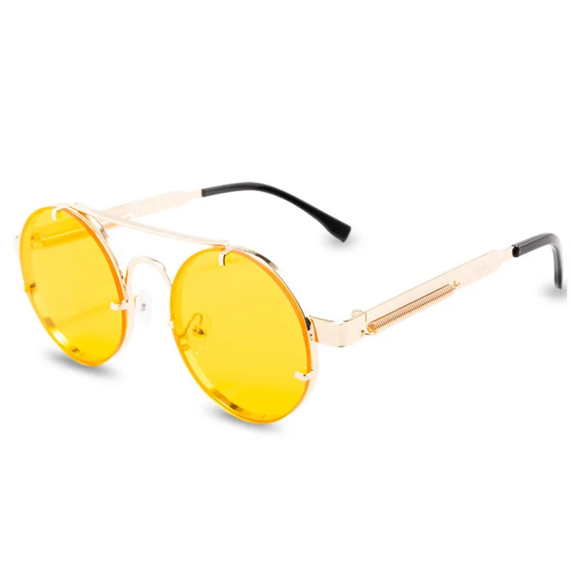 Krog Steampunk sončna Očala blagovne Znamke Design Moški Ženske Metal Punk sončna očala Letnik Sunglass UV400 Odtenki Očala Gafas de Sol