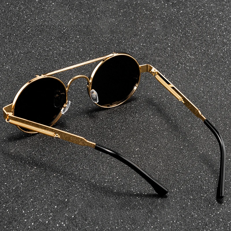Krog Steampunk sončna Očala blagovne Znamke Design Moški Ženske Metal Punk sončna očala Letnik Sunglass UV400 Odtenki Očala Gafas de Sol
