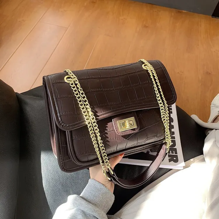 Krokodil vzorec Kvadratnih Crossbody vrečko 2020 New Visoke kakovosti PU Usnja Ženske Oblikovalec Torbico Vintage Ramenski Messenger Bag