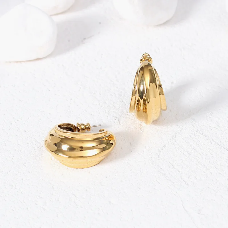 Kshmir Uhani 2020 Novo modno kovinsko C-oblikovani žrebec uhani S925 earpins Kovinsko zlata krog ženski uhani