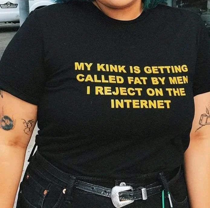 Kuakuayu HJN Moj Kink Je Že Imenuje Maščobe Za Moške sem Zavrnitev Na Internetu Smešno Ponudbe T-Shirt Ženske Tumblr Moda Hipsters
