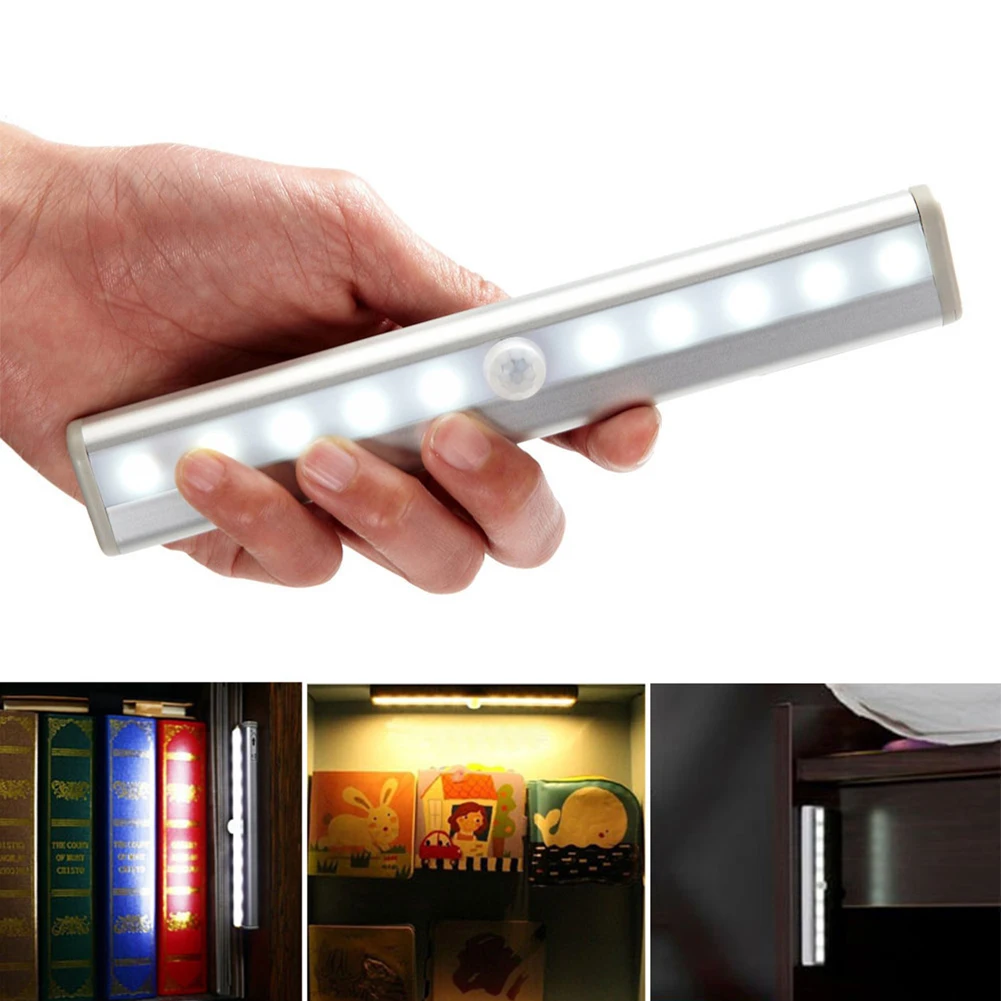 Kuhinja Lučka PIR LED Senzor Gibanja Brezžični USB Svetlobe Omari, Omaro, Posteljo LED Pod Kabinet Noč Luč Za Omaro Stopnicah avto