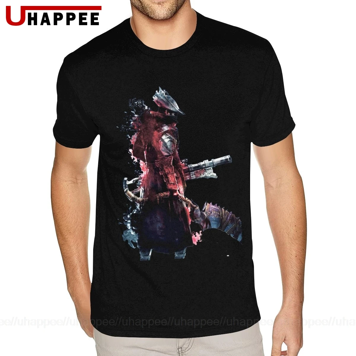 Kul Majico Modelov Bloodborne Lovec Majice s kratkimi rokavi Moški 3XL Kratki Rokavi Rdeče Posadke Vratu Tee Majice