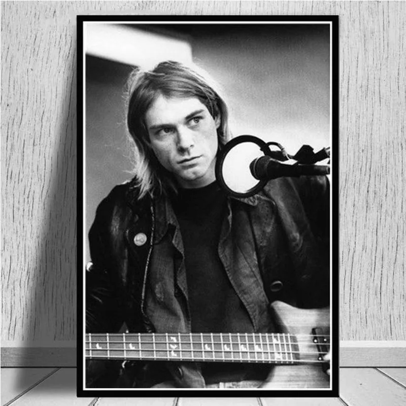Kurt Cobain Rock Band Glasbene Pevka Star Stenskih slikah, Plakatov in Fotografij, Platno za Slikarstvo Sobi Doma Dekor