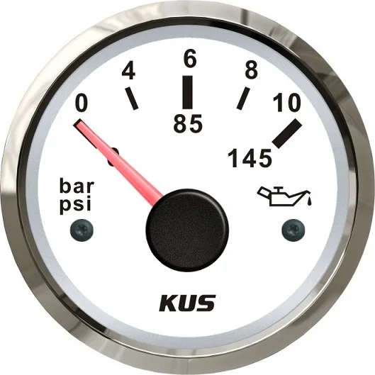 KUS DN52mm črno / belo olje merilnik tlaka tlak olja meter 0-10Bar (PN: KY15006 / KY15103)