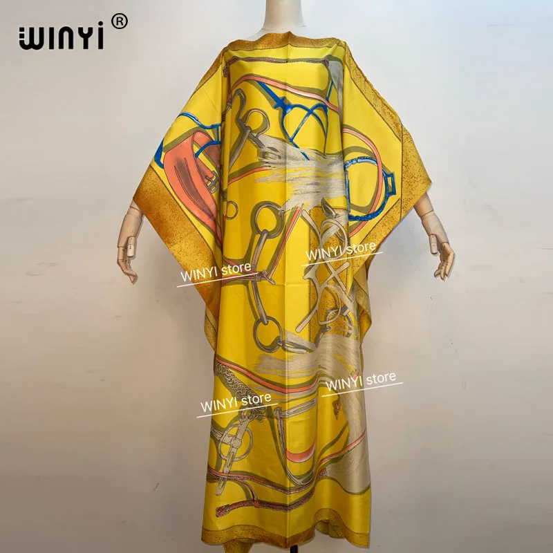 Kuvajt Modni Bloger Priporočamo Priljubljena natisnjeni Svileno Haljo Maxi obleke Svoboden Poletje Plaža BohemianWINYI dolgo obleko za lady