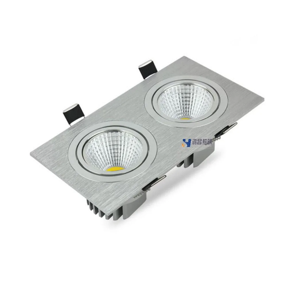 Kvadratni Svetlo Vgradne Dvojno LED Zatemniti Kvadratnih Downlight COB 14W 20W LED Spot luči dekoracijo Stropna Svetilka AC 110V 220V