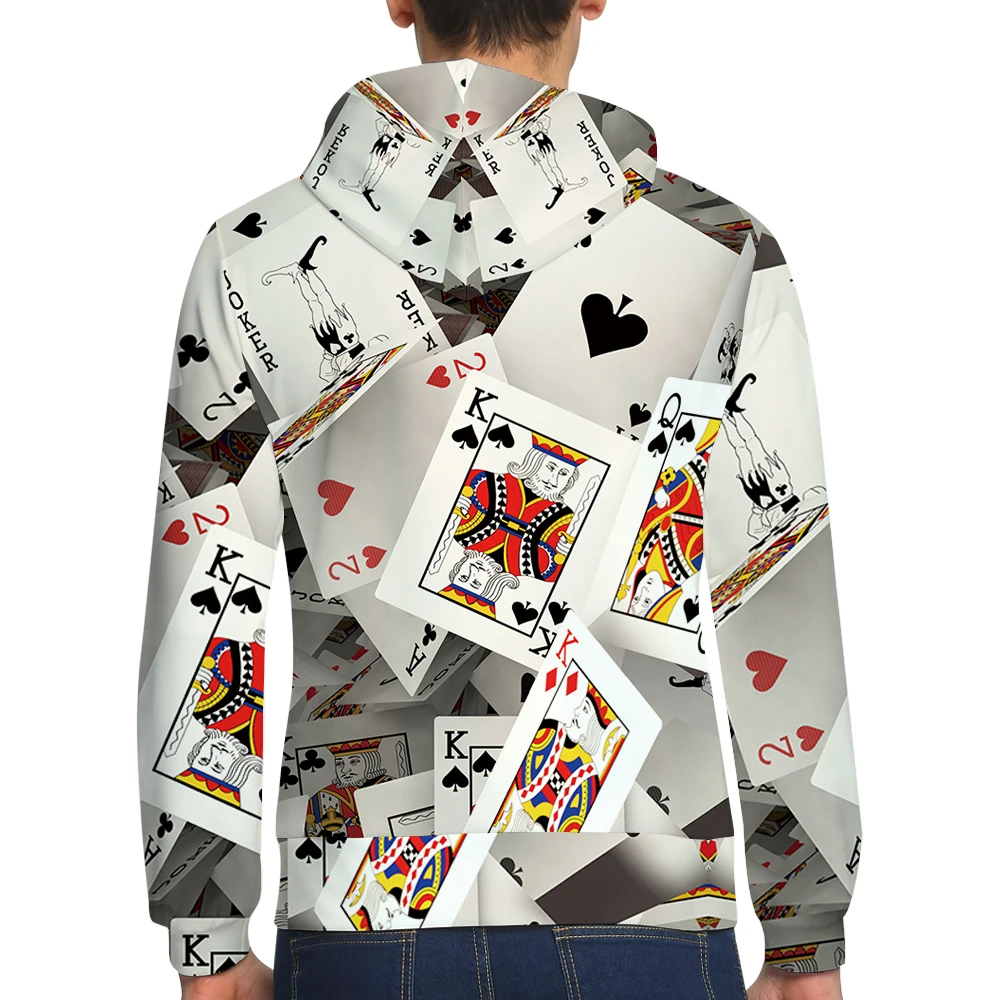 KYKU Poker Hoodies Kartico Majica Creative 3d hoodie Modni pulover s kapuco Smešno Hoodie zgornji del Trenirke Moški Moški Ulične Pozimi