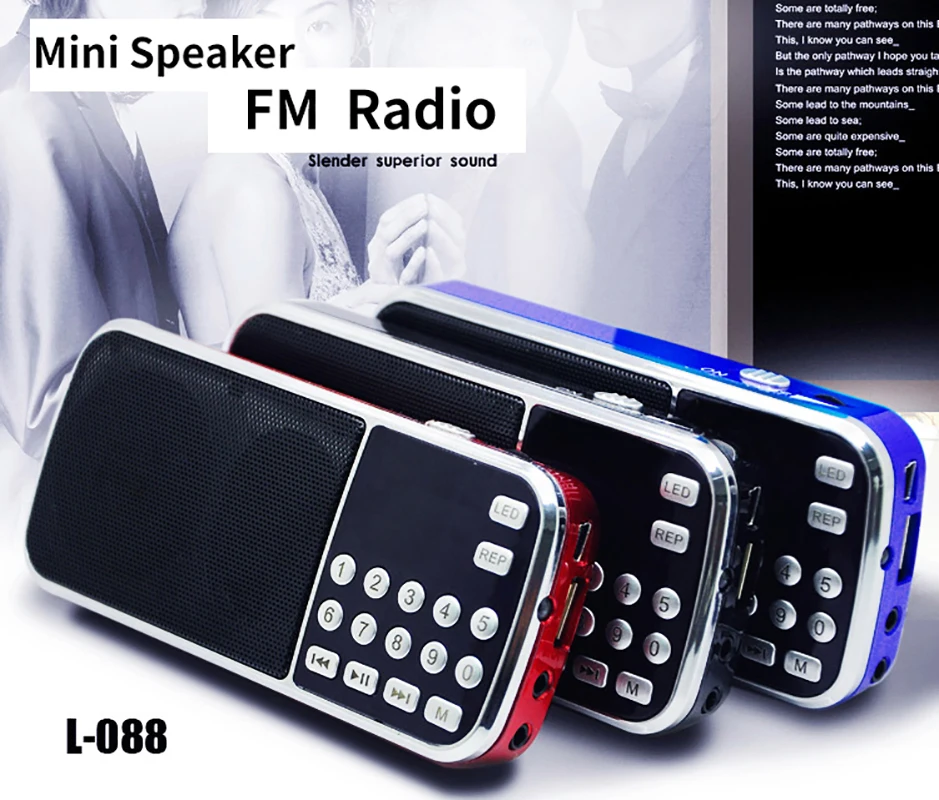L088 Mini Retro Zvočnik Prenosni Digitalni Stereo Radijski Sprejemnik FM/AM Radio z LED Zaslon Svetilka Radio Podporo 16G TF Darilo