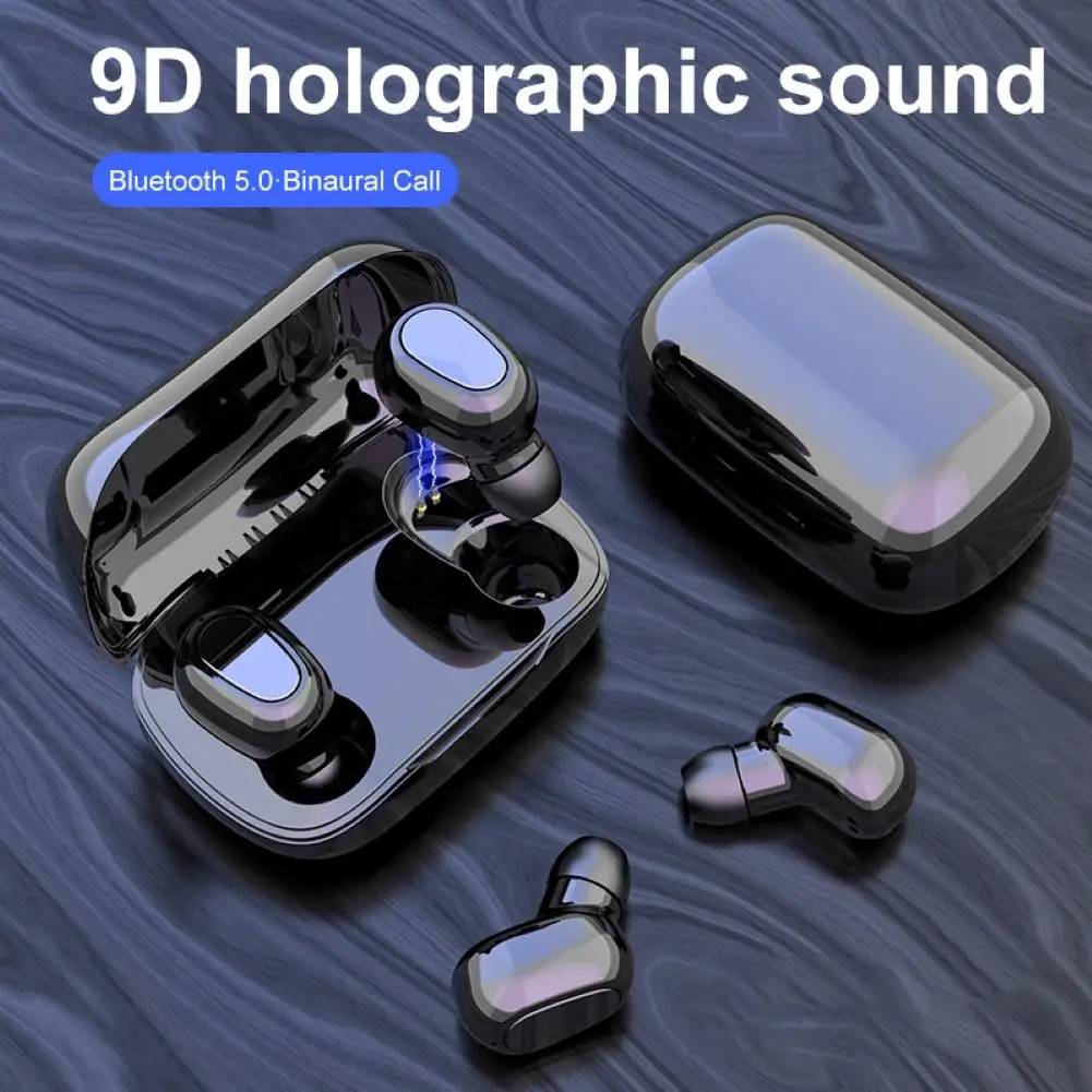 L21 TWS Brezžična tehnologija Bluetooth 5.0 Nepremočljiva Šport Čepkov Slušalke Z Mikrofon Stereo Glasbe, Gaming Slušalke Slušalke