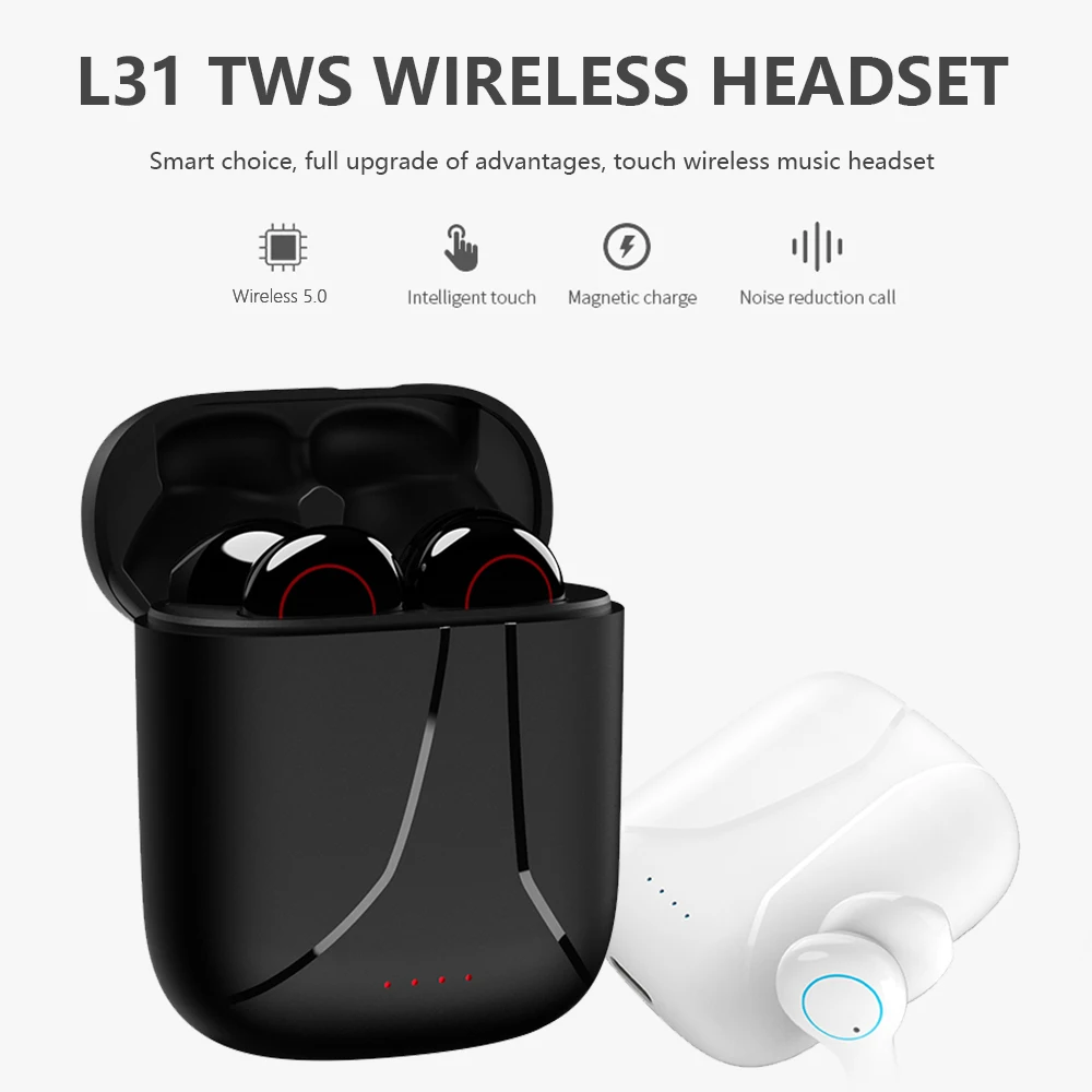 L31 Glasbo, slušalke bluetooth Slušalke športne Čepkov Poslovnih slušalk Deluje na vseh pametnih telefonov Samsung xiaomi huawei iphone