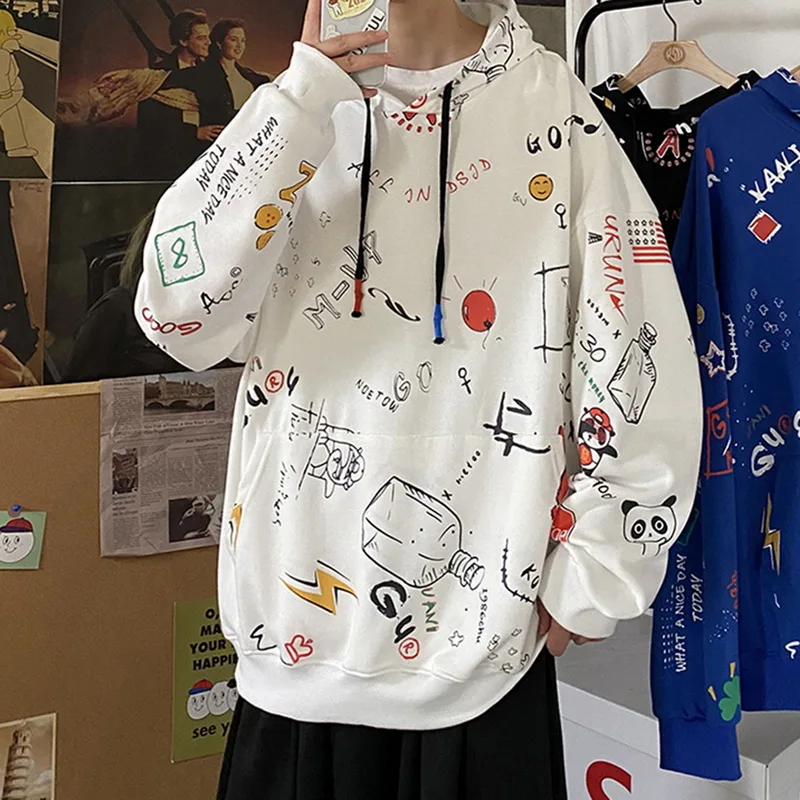 Laamei Moški Puloverji s kapuco Moških 2020 Zimski Flis Anime Majica Moški Hip Harajuku Japonski Ulične Rumena Moški pulover s kapuco