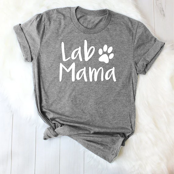 Lab Mama Lab Mama Labrador Retriever Majica Pisma Natisnjena Žensk O-Vratu Priložnostne Bombaž Smešno T-Shirt Srčkan Hišne Ljubimec tees - K016