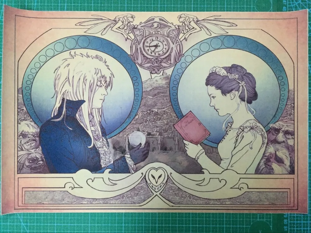 Labirint (1986) david bowie glasbe, poster Tiskanje Platna, svilene Tkanine umetnosti Stenski Dekor Custom Print