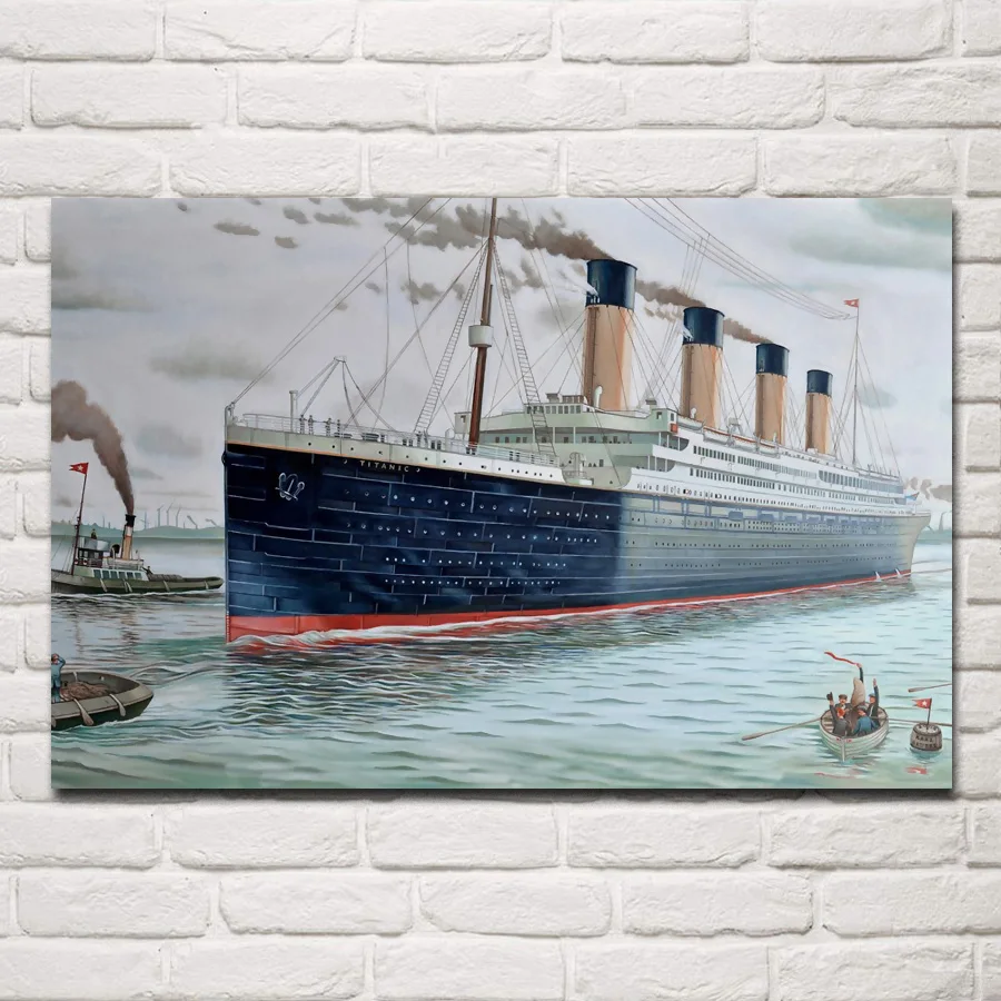 Ladja ladja titanik film umetniške fantazije dnevni sobi doma wall art dekor les, okvir tkanine plakat QX248