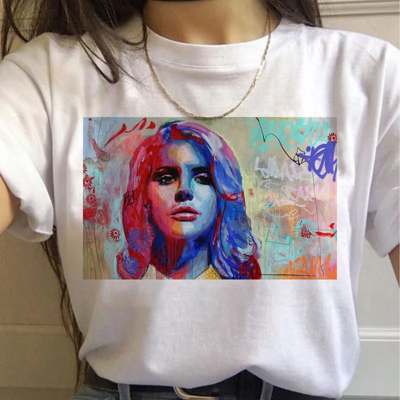 Lana Del Rey Harajuku Ulzzang T-shirt dame grafično oblikovanje, tiskanje fan T-shirt estetske T-shirt korejski slog T-shirt ženski