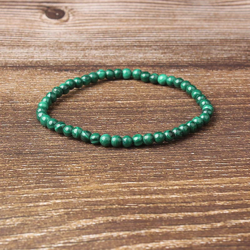 LanLi 8 mm moda Naravnih Nakit Zelena Malahit kamen kroglice zapestnica biti primerna za Glamour rmen in ženske amulet
