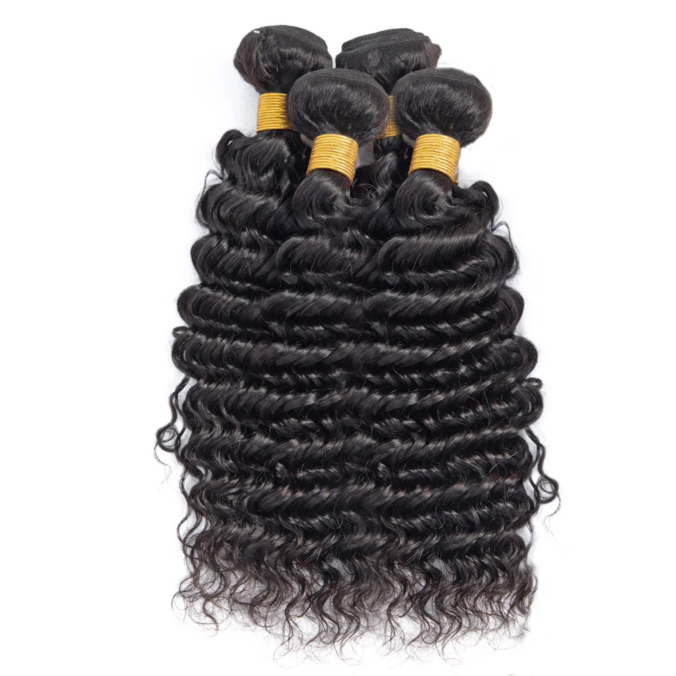 Lanqi debelo lase snope globoko val snope ukvarja človeških las vezavi 4 snope z non-remy Perujski Brazilski lase snope
