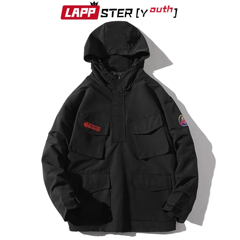LAPPSTER-Mladi Japonski Ulične Hooded Bomber Jakne 2020 Moških Žepi Harajuku Windbreaker Coats korejski Tovora Jopiči 4XL