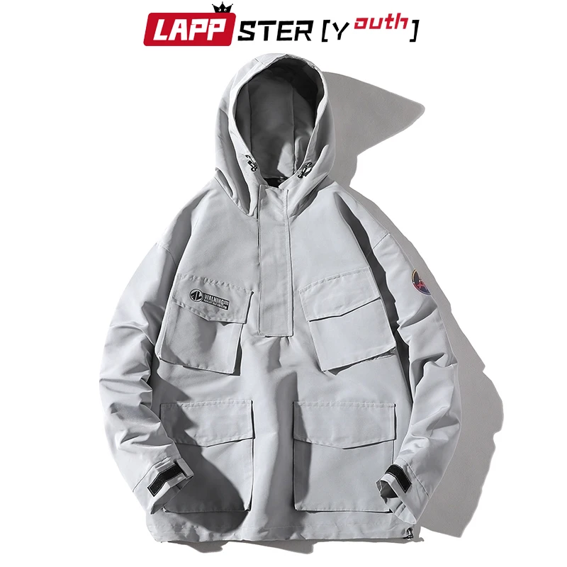 LAPPSTER-Mladi Japonski Ulične Hooded Bomber Jakne 2020 Moških Žepi Harajuku Windbreaker Coats korejski Tovora Jopiči 4XL