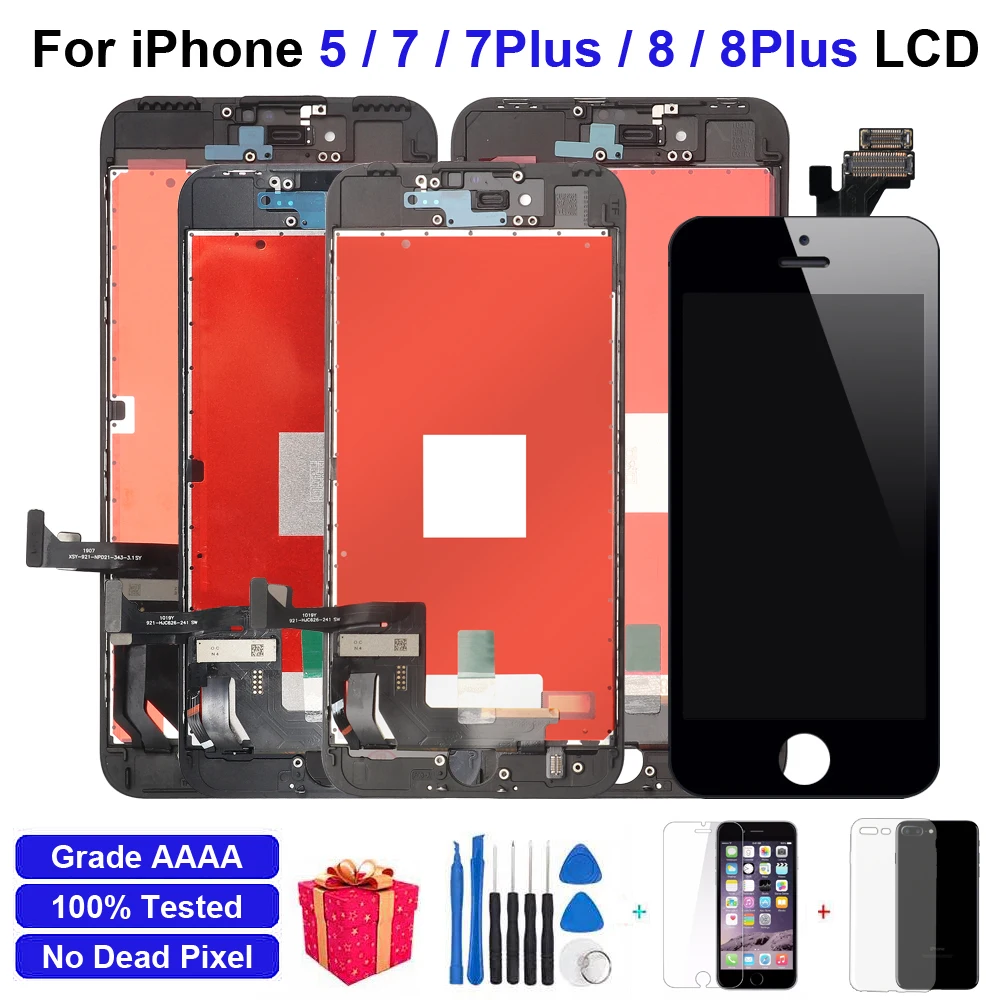 LCD 3D zaslon, zaslon na dotik, računalnike za iPhone 5G 7 8 7 Plus lahko sestavite zaslon brez mrtvih kotov + orodja