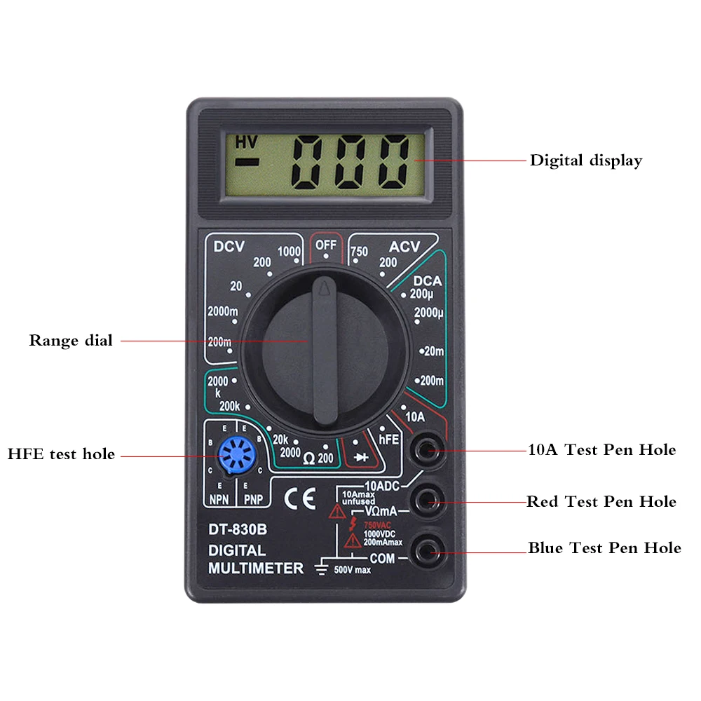 LCD Digitalni Multimeter AC DC 750V 1000V Digital Mini Multimeter sonda Za Voltmeter Ampermeter Ohm Tester Meter