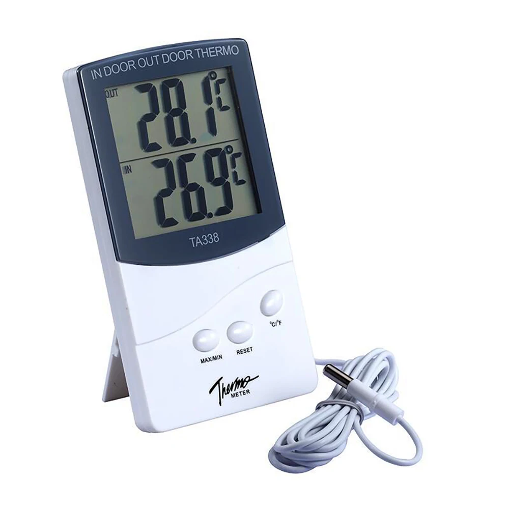LCD-Max-Min Termometer, Higrometer Digitalni Notranja Termo Hygro Vlažnost Ven Temperature Merilnik Sonda za Senzor Kabel, Vremenske Postaje