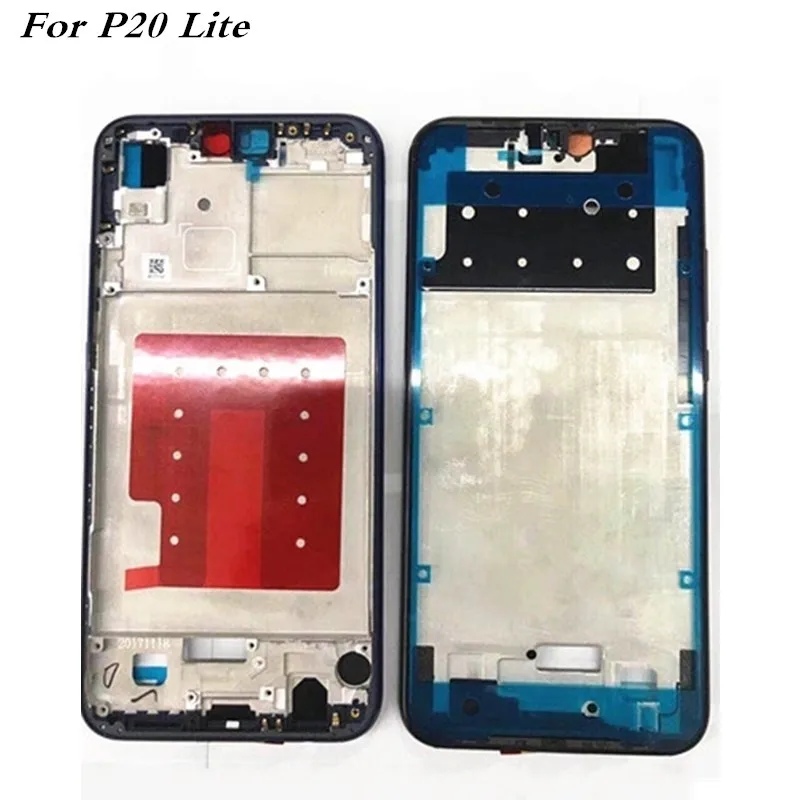 LCD Nazaj Faceplate Za Huawei P20 Lite/Nova 3E Sprednji Okvir Ohišje Sredini Plošče Ohišje + Nalepka Lepilo za Popravilo Delov