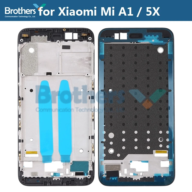 LCD Okvir Ploščo za Xiaomi Mi A1 / 5X Spredaj Stanovanj za XiaomiA1 Zaslon Sprednji Okvir Zaslona Držalo za Telefon, Nadomestni Deli so Vrh