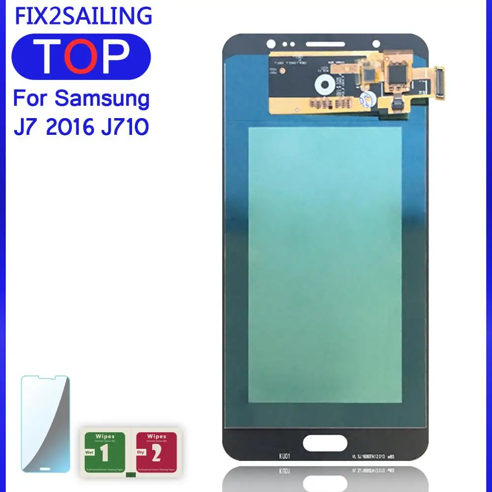Lcd Samsung Galaxy J7 2016 J710 J710F J710M J710G Super LCD zaslon AMOLED Zaslon na Dotik, Računalnike Svetlosti zaslona
