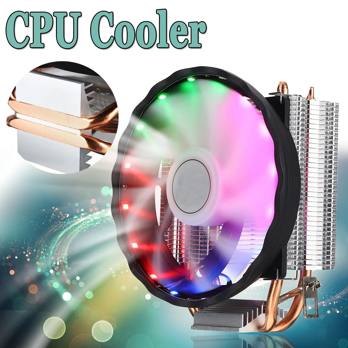 LED-CPU Hladilnik Tiho Hladi Ventilator Core Cooling Fan Heatsink 4pin CPU Hladilnik za procesor Intel Socket LGA 1156/1155/775 za AMD