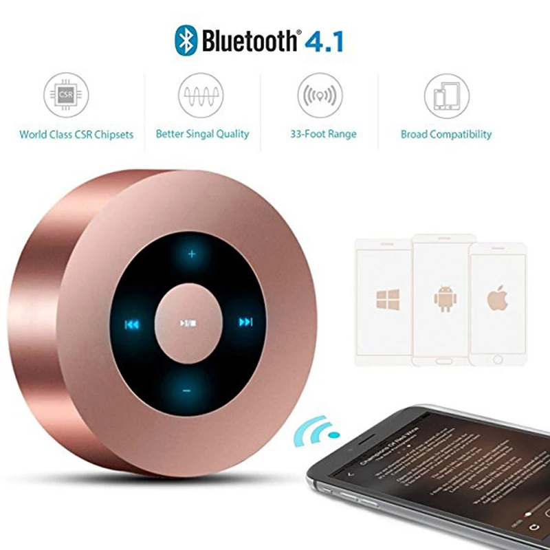 LED Dotik Design] Bluetooth Zvočnik, XLeader Prenosni Zvočnik z HD Zvok 12-Urni Dolžina / Bluetooth 4.1 / Micro SD Podpora