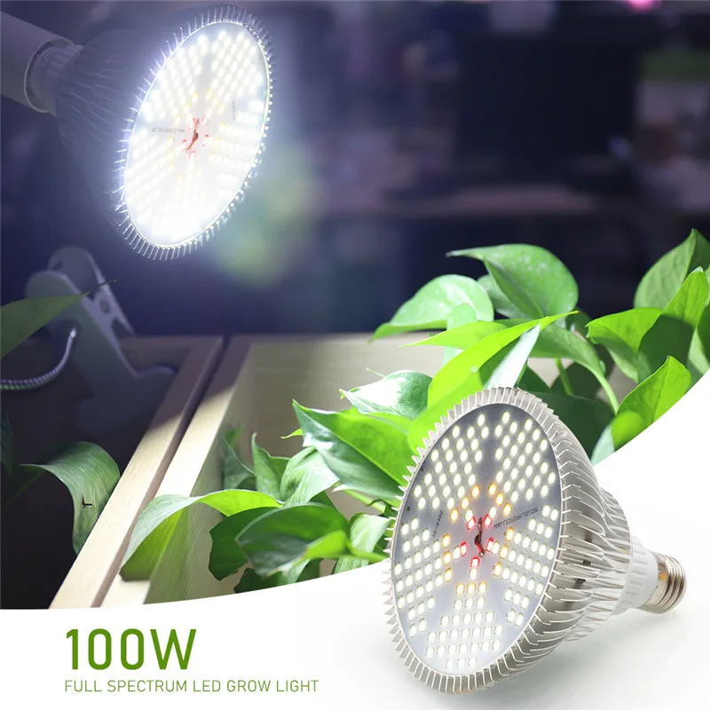 LED Grow Light Celoten Spekter 100W Rdeča Topla Bela 150Leds Raste Žarnice E27 Žarnice Za uporabo v Zaprtih prostorih Hydroponics Cvetje, Rastline, Zelenjava