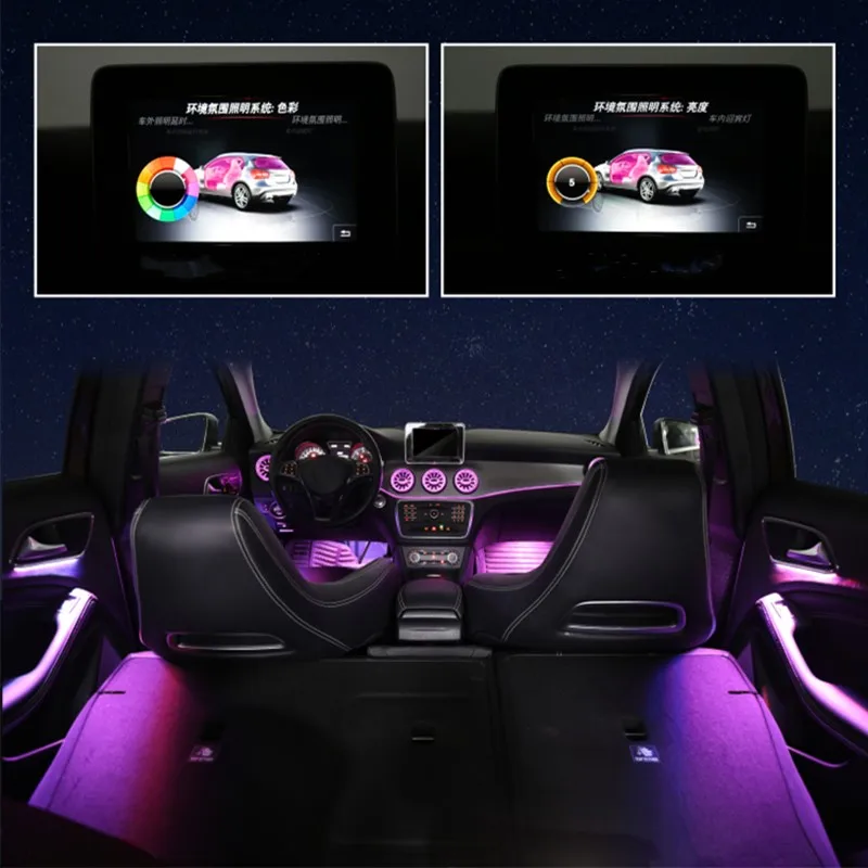 LED-light-emitting zraka na izhodu za Mercedes-Benz CLA GLA W176 C117 okoljske svetlobe AC zračniki Sinhroni 12 barv vzdušje svetlobe