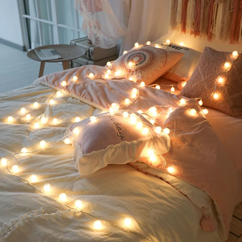 LED novoletne lučke regrat okroglo žogo svetlobe niz spalnica, dnevna soba, vrt, počitnice stranka vila lučka dekor baterije