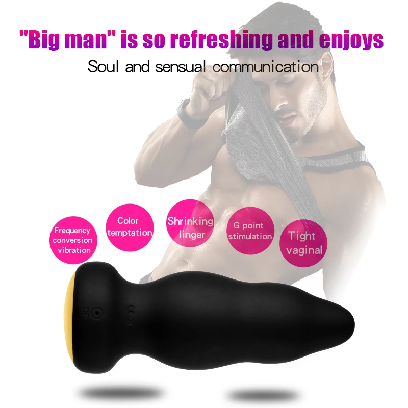 LED Pisane Silikonski Analni Čep, Vibrator Klitoris Stimulator G-Spot z vibriranjem Črno Dildo Masturbator Sex Igrača za Moške, Ženske Trgovina