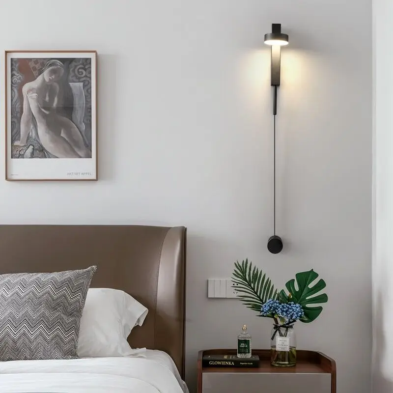 LED stenska svetilka spalnica svetlobe nordijska stenske svetilke zatemniti postelji svetilko nordijska design led stenska Luč za dom dnevna soba dekoracijo