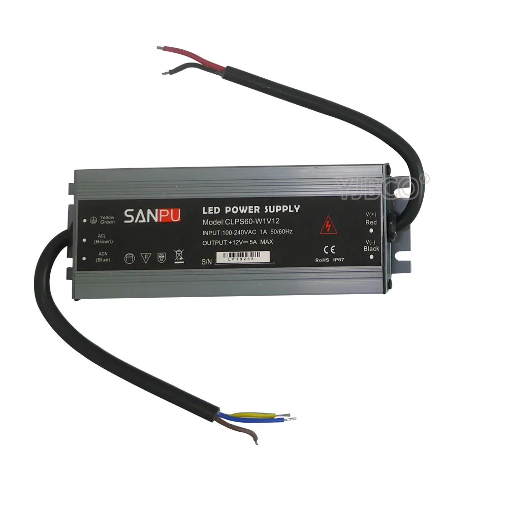 LED ultra-tanek nepremočljiva napajanje IP67 DC12V napajanje 60 W/100W/120W/150W/200W led Gonilnik za led trakove