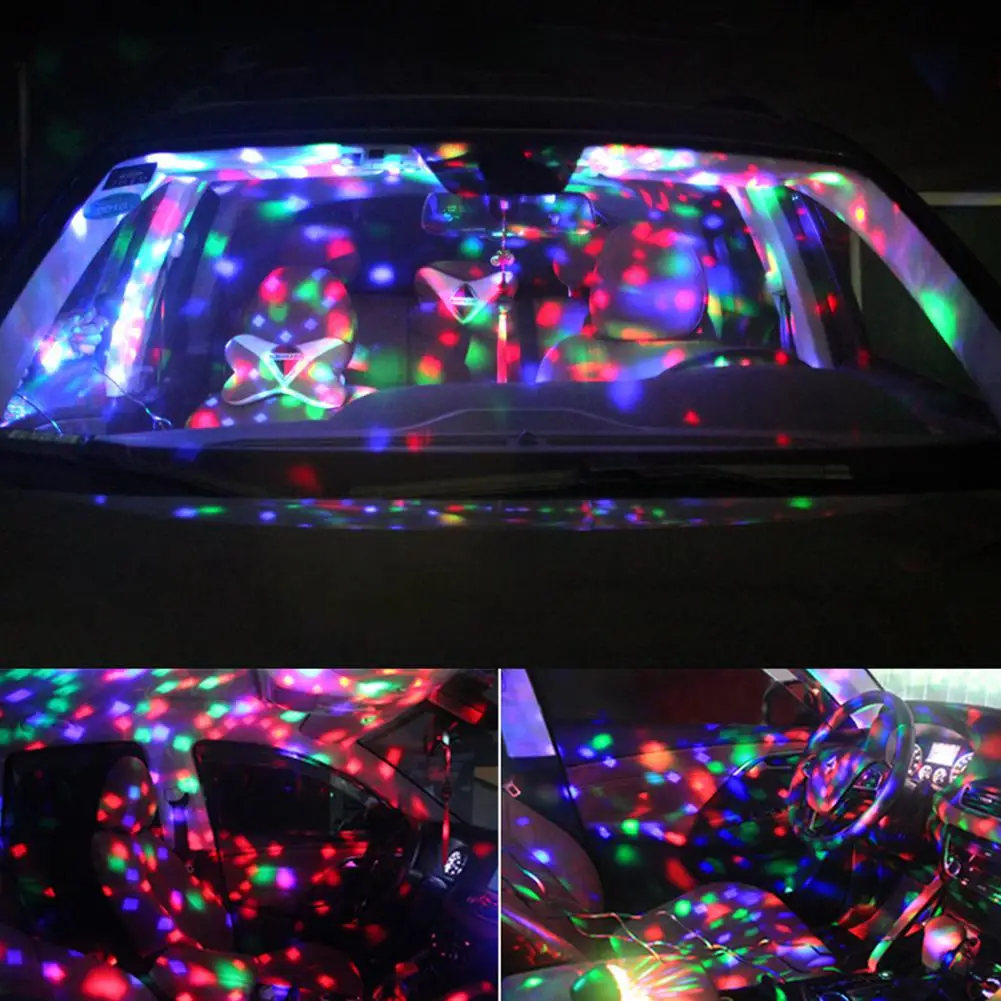 LED USB Mini Glas Aktivira Crystal Magic Ball Led Fazi Disco Krogla Projektor Stranka Luči Flash DJ Luči za Dom KTV Bar Avto
