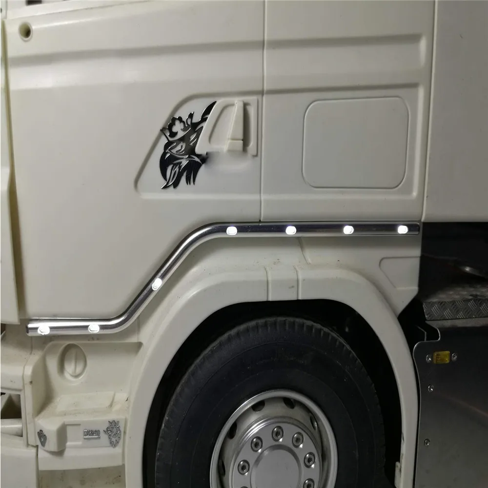 LED Vrata Lahka Strani lightbar za 1/14 Tamiya Scania 56323 R620 R730 R470 RC Tovornjak Traktor Delov Accessorie Rumena & White