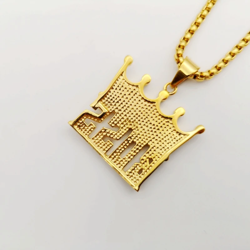 Ledeni iz Bling Bling Hip Hop rock ogrlica Zlata barva nerjavnega jekla ŠEF krone obesek za ogrlico rapper plesalka perfomance