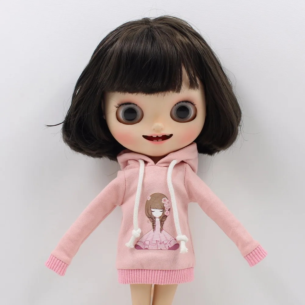LEDENO DBS Blyth igrača, lutka obleko ledeno oblačila svetlo roza obleko z klobuk dolgo, dolgo rokavi