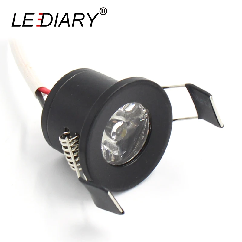 LEDIARY Črna Mini Spot LED Svetilke 27mm 90-260V 1.5 W Stropni Vgradni Pod Kabinet Nakit Zaslon Lučka svetlobna telesa