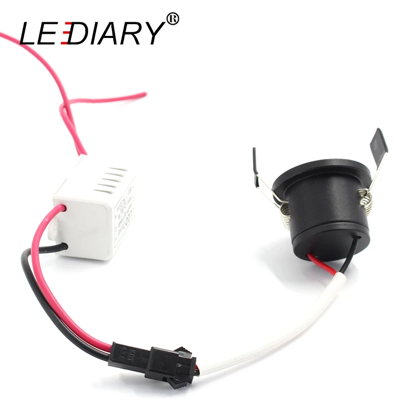 LEDIARY Črna Mini Spot LED Svetilke 27mm 90-260V 1.5 W Stropni Vgradni Pod Kabinet Nakit Zaslon Lučka svetlobna telesa