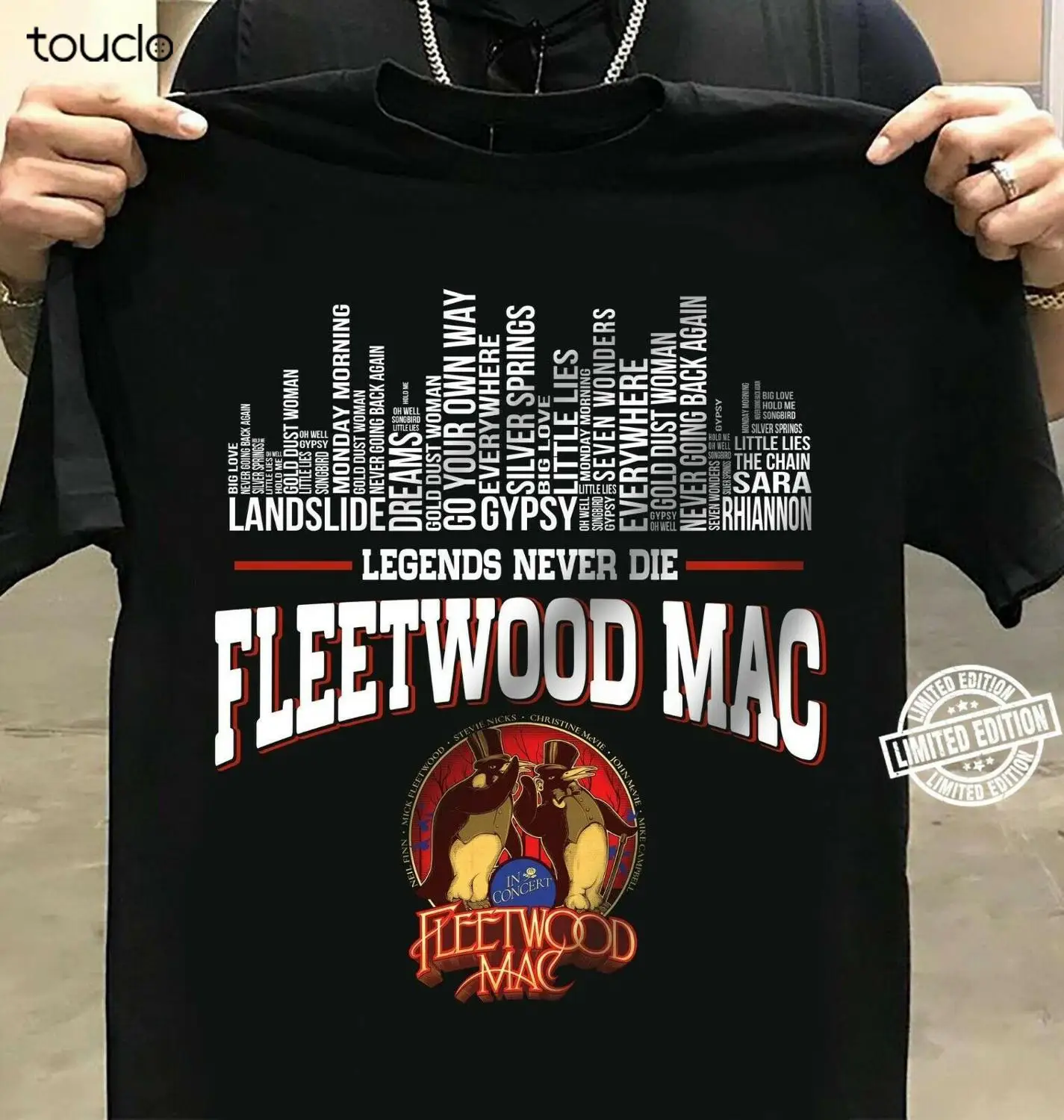 Legende Nikoli Ne Umrejo Fleetwood Mac T-Shirt Vintage Retro Rock Band Glasbene Unisex