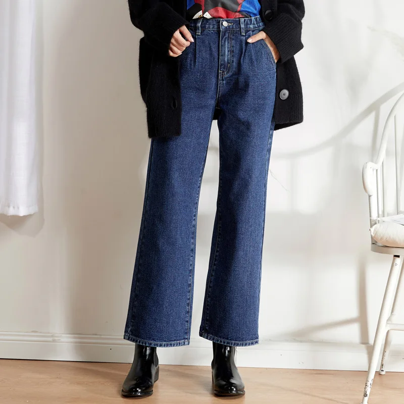 LEIJIJEANS nov prihod jeseni velikosti žensk 6XL visok pas naravnost college veter dolge jeans priložnostne svoboden dekleta jeans 9213