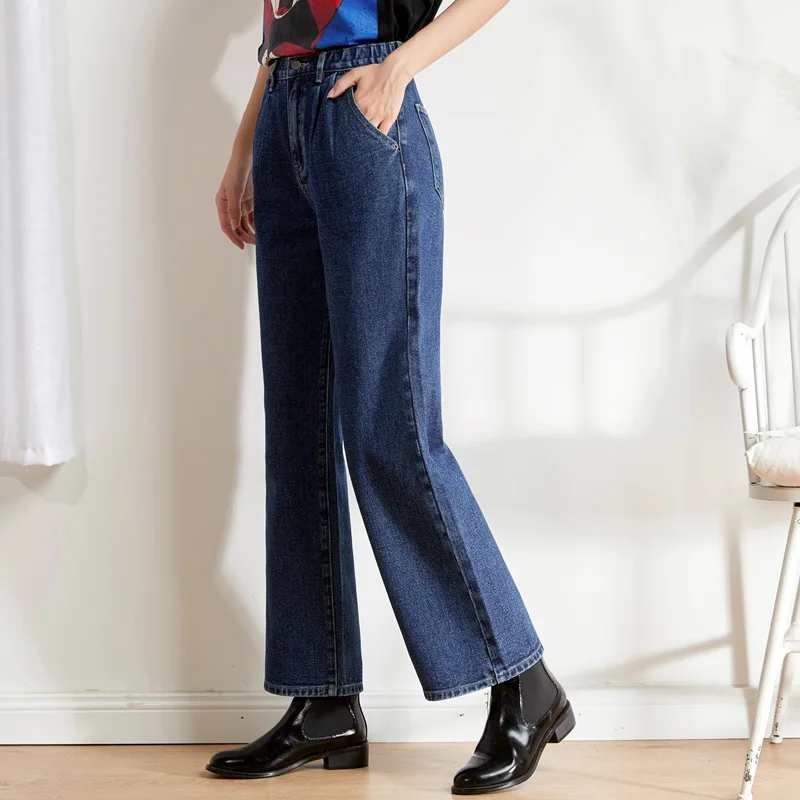 LEIJIJEANS nov prihod jeseni velikosti žensk 6XL visok pas naravnost college veter dolge jeans priložnostne svoboden dekleta jeans 9213