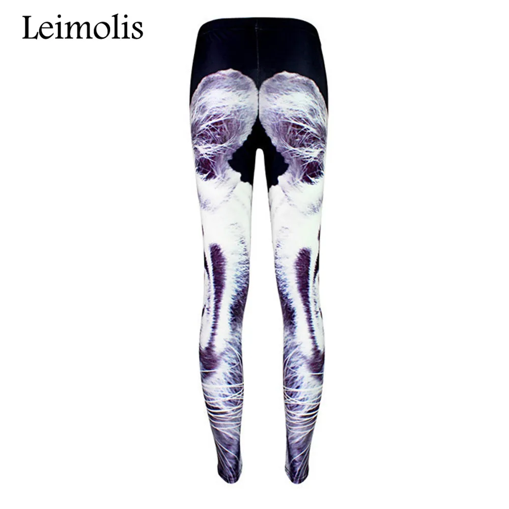 Leimolis 3D tiskanih fitnes push up vaja dokolenke ženske gotike Jezen white tiger plus velikost Visoko Pasu punk rock pants