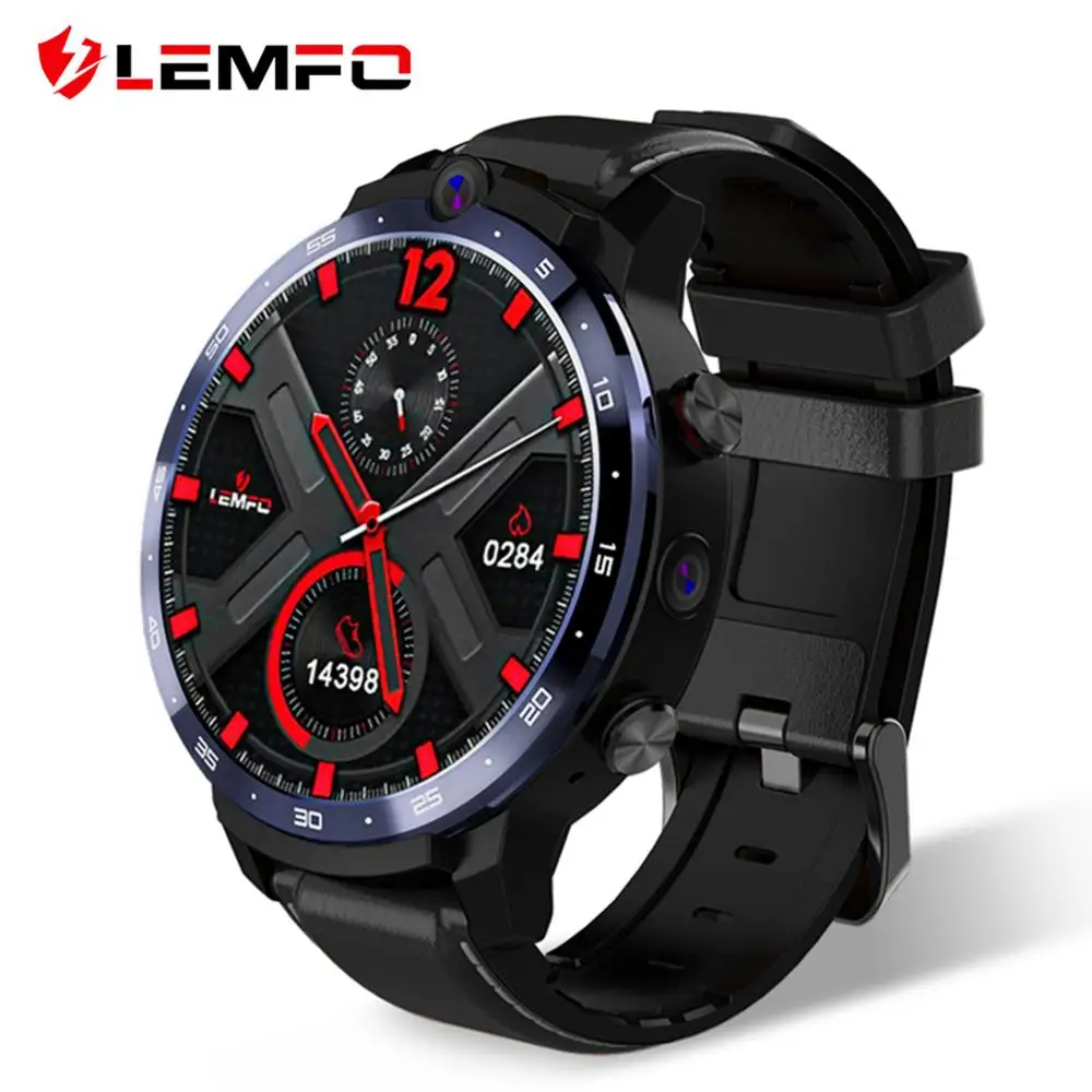 LEMFO LEM12 Pametno Gledati Moške 4G 3GB+32GB GPS 1.6 palčni Zaslon Z Banko Moč WIFI Kamera Glasbe Pametno Gledati 1800mah Baterija