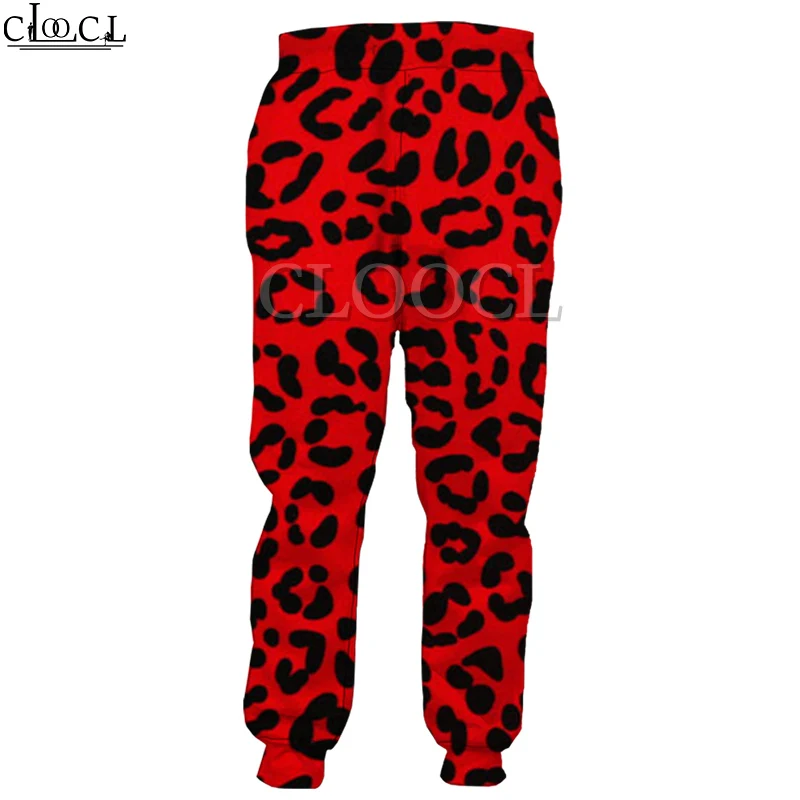 Leopard Hlače Moški/Ženske 3D Tiskanih Rose, Rdeča Modni Moški Ženska Oblačila Sweatpants Priložnostne Ulične Celotno Dolžino Hlače